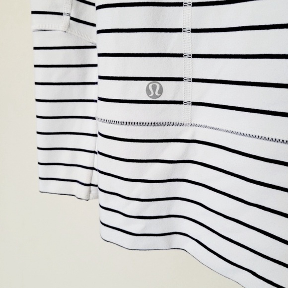 Lululemon In Stride Jacket Quiet Stripe White Deep Indigo / Deep Indigo Size 4 - Picture 9 of 10